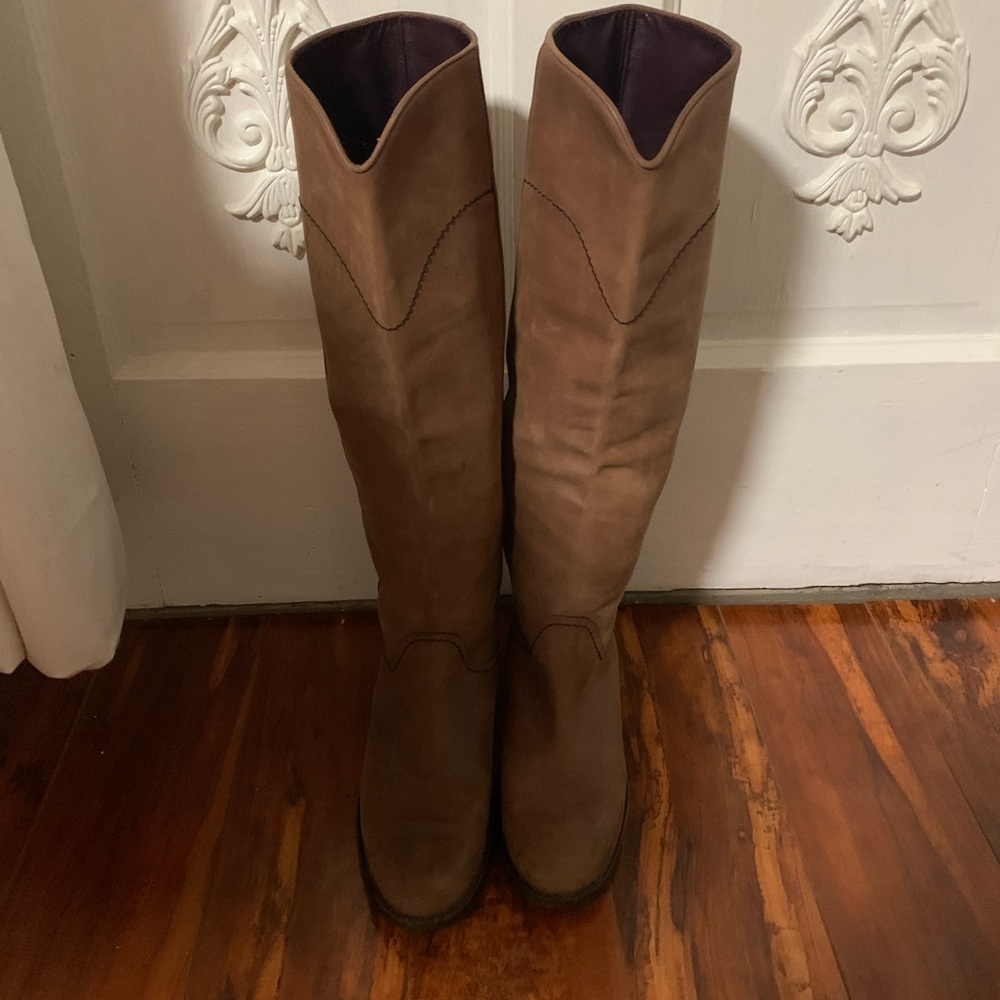 COPY - Chanel brown suede riding boot